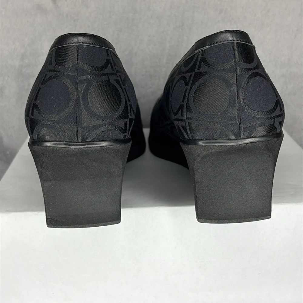 Salvatore Ferragamo Black Gancini Logo Wedge Pumps 9.5B Italy